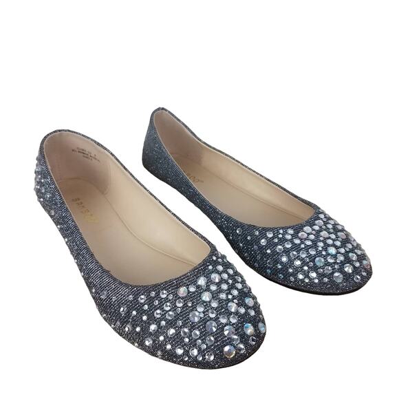 Bamboo | Rhinestone Jeweled Silver Flats 8 - Picture 2 of 7